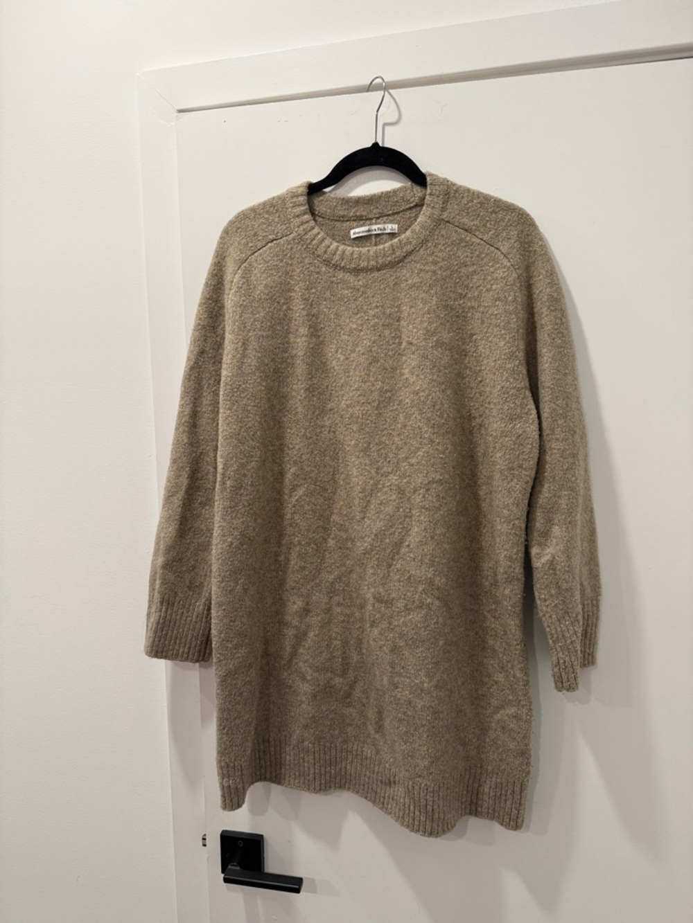 Abercrombie & Fitch Neutral Taupe Crewneck Sweater Dress